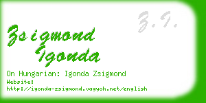 zsigmond igonda business card